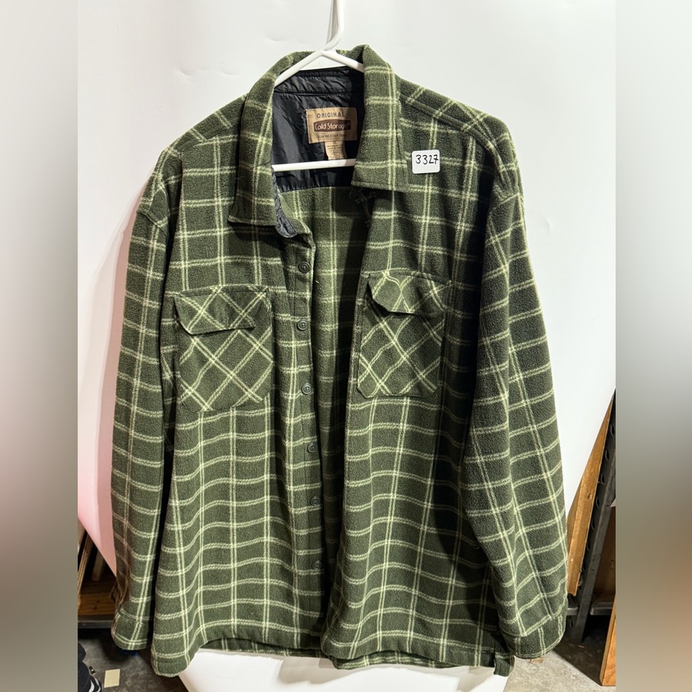 #3327-Olive Green Plaid Men's Shacket